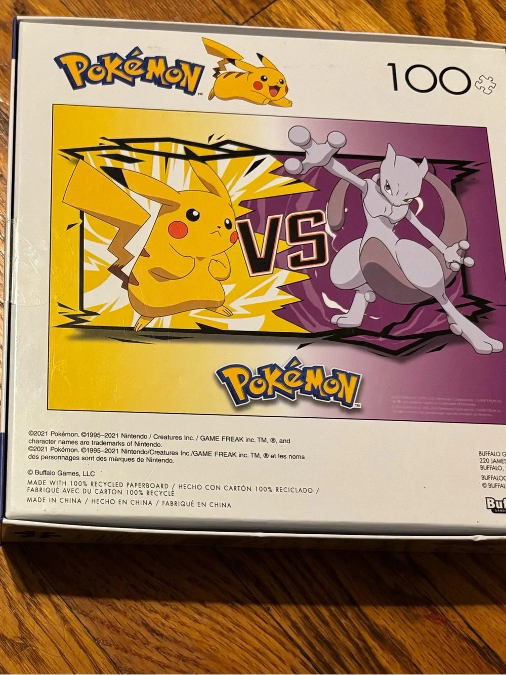 New in box Pokemon Pikachu vs Mewtwo 100 piece puzzle